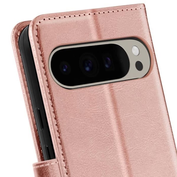 Google Pixel 9 Pro XL Lompakkokotelo Ranteenauhalla Mayaxess Rose Champagne Rosa