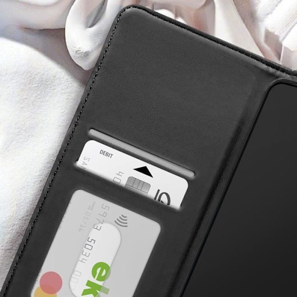 Taske til Xiaomi Poco F6 - AVIZAR - Quiltet stil - Kortholder - Sort Svart