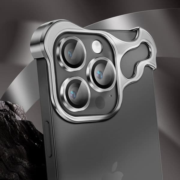 Designskydd för iPhone 16 Pro med härdat glas för kamera grå Grå