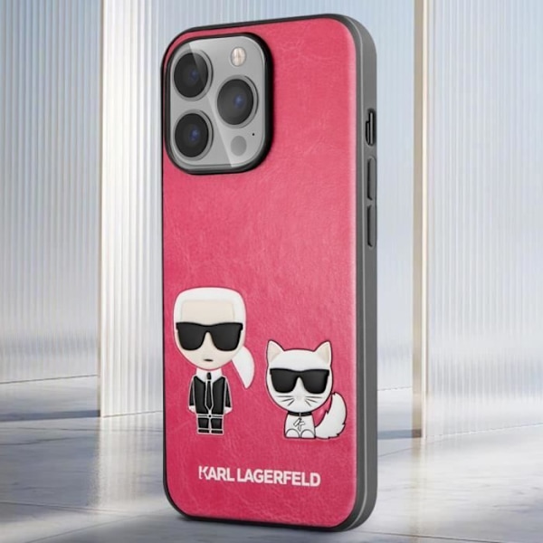Cover til iPhone 13 Pro - KARL LAGERFELD - Bi-materiale - Forhøjede kanter - Sort Svart