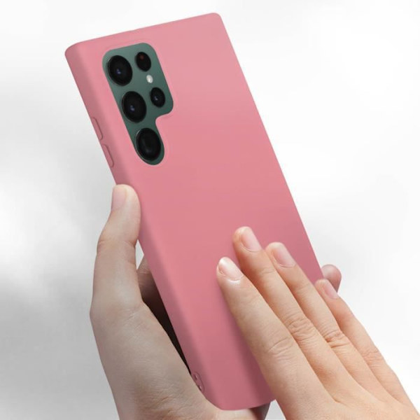Skyddsfodral AVIZAR för Samsung Galaxy S22 Ultra - Halvstyv silikon - Soft-touch finish Rosa Rosa