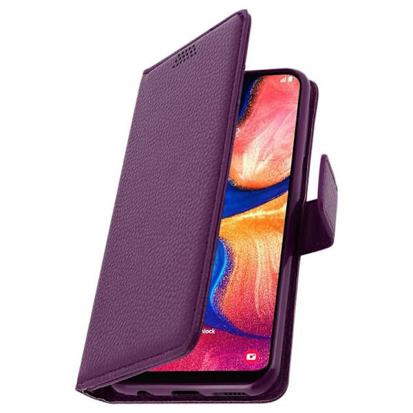 Smartphone cover - Samsung - Galaxy A20e - Lilla øko-læder - Blød skal - Magnetisk lukning Lila