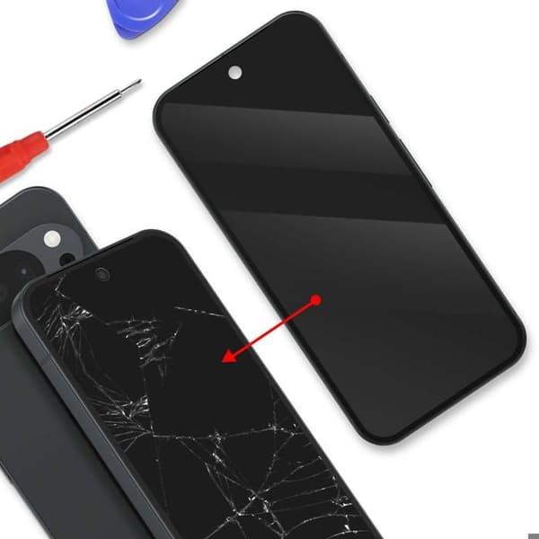 Fullskärm för Google Pixel 10 Pro LCD-panel med glas och svart chassi Svart