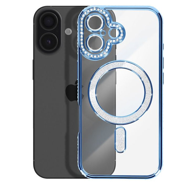 Coque Magsafe - AVIZAR - iPhone 17 - Lys blå - Strassé - Optimal beskyttelse Blå