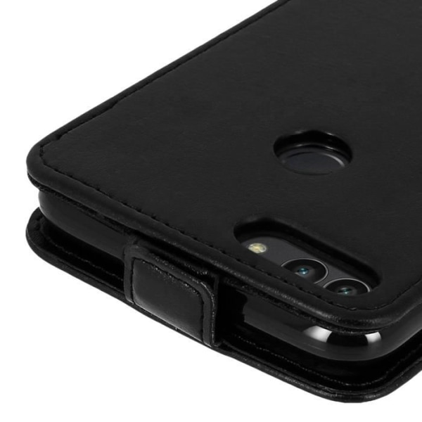 Huawei P Smart Case Cover pystysuora läppä korttipidike silikonigeelikotelo, musta