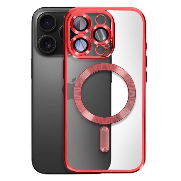 MagSafe Cover til iPhone 16 Pro Silikone Rød Chrome Contour Röd