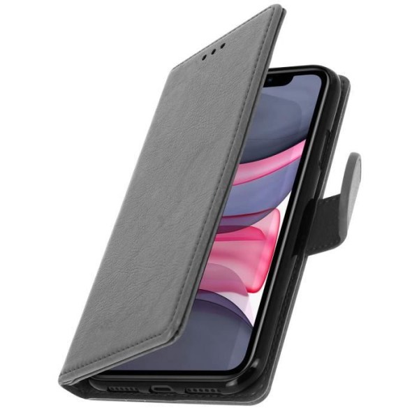 Etui - AVIZAR - iPhone 11 - Heltäckande fodral - Kortfäste - Ställfunktion grå Grå