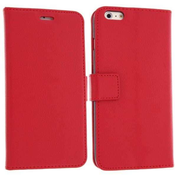iPhone 6 Plus/6s Plus Fodral - Avizar - Röd - Ekologiskt läder - Mjuk skal - Magnetisk stängning Röd