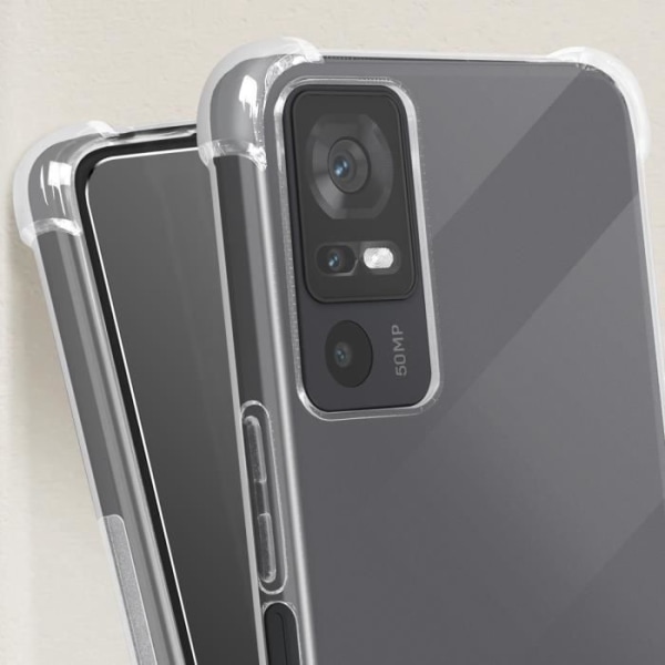AVIZAR puolijäykkä kotelo TCL 40R 5G:lle, 40 XE:lle ja 40 NxtPaper 5G:lle kirkkaalla 9H karkaistulla lasilla Transparent