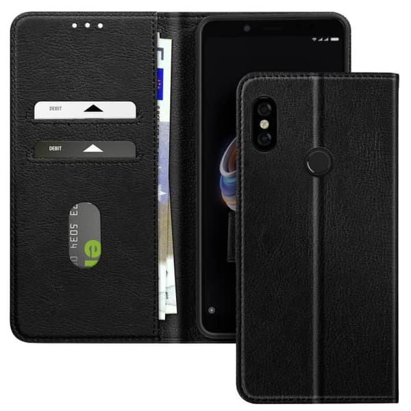 Smartphoneetui - Xiaomi - Redmi Note 5 - Brieftask - Video Støtte - Sort Svart