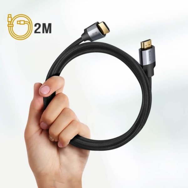 HDMI-kabel - Baseus - 4K - Flätad Nylon - 2m - Plug and Play Svart