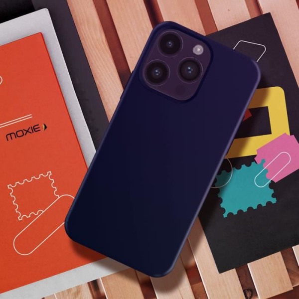 iPhone 14 Pro Max fodral - MOXIE - Halvstyvt - Tunt - Lätt - Mjuk insida - Moxie mörkblå Mörkblå