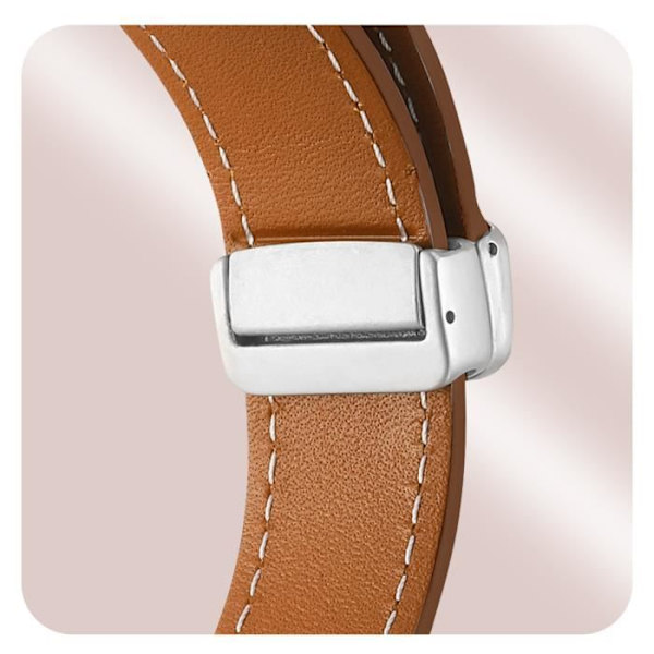 Rannekoru - AVIZAR - Galaxy Watch 5/5 Pro/4 - Nahka - Ruskea magneettinen solki kastanj
