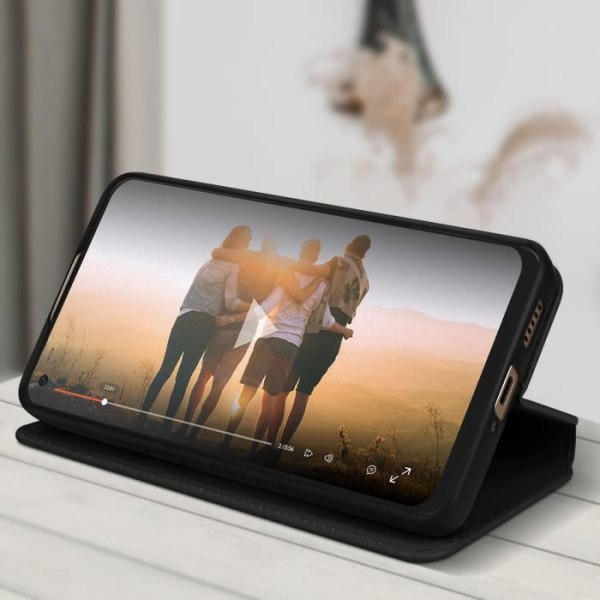 AVIZAR Taske til Oppo Reno 8 5G - Sort - Flip Card Holder Video Support Svart