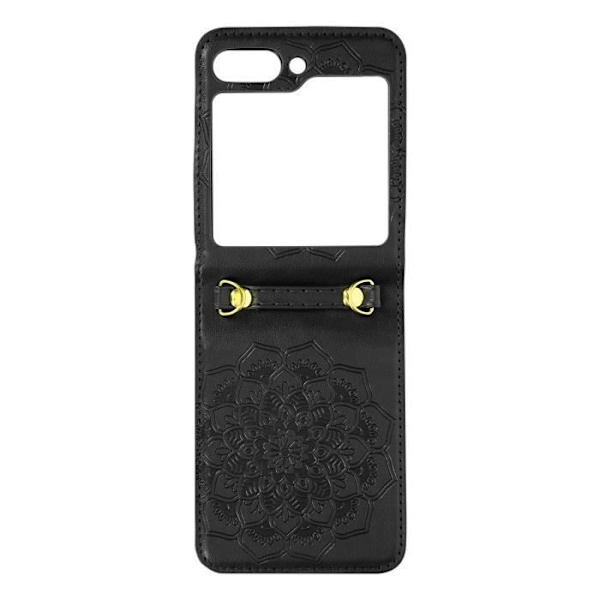Etui, der er kompatibelt med Samsung Galaxy Z Flip 5 Mandala Flower Black Cover