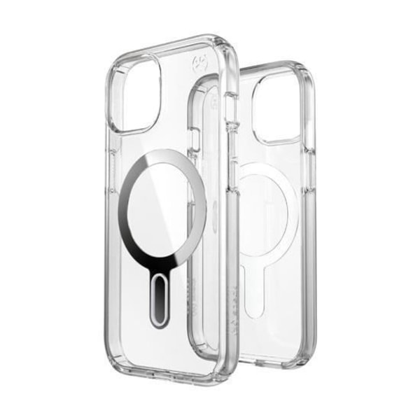 Speck Presidio Perfect-Clear Click-Lock-fodral för iPhone 15/14/13 Klar/silver