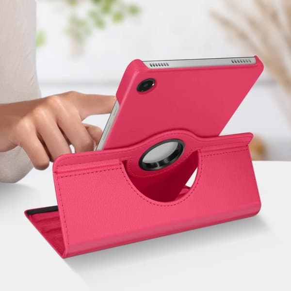 Folio cover - AVIZAR - Samsung Galaxy Tab A9 Plus - Fuld beskyttelse - 360° roterende støtte - Pink Ros