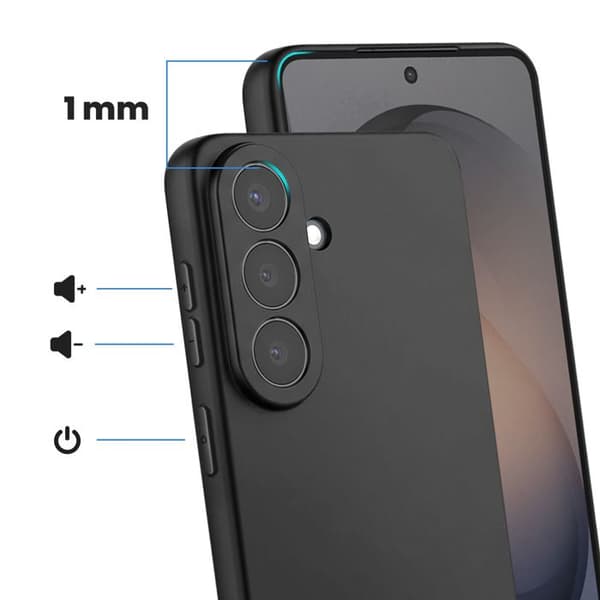 Silicone Cover til Galaxy S26 Plus i Robust Sort Svart