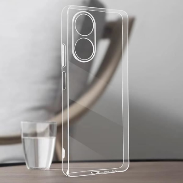 Fodral till Oppo A58 4G - AVIZAR - Tunn genomskinlig silikon - Kameraskydd - Anti-gulning textur Transparent