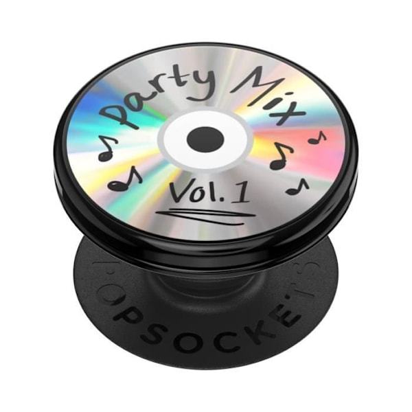Ring och universellt stöd - POPSOCKETS - PopGrip Design Party Mix - Svart - Infällbar - Videostöd Svart