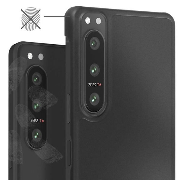 Etui til Sony Xperia 1 VI Anti-Fingerprint Polycarbonate Sort - AVIZAR - Stiv - Syntetisk - Glat - Blandet Svart