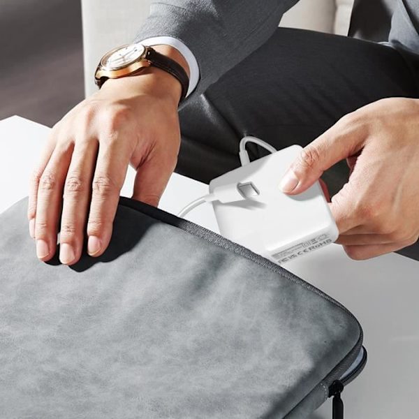 USB-C-sektorilaturi MacBookin ja iPadin pikalataus 96 W Compact White Vit