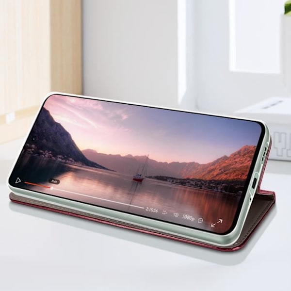 Älypuhelimen kotelo - AVIZAR - Oppo Reno 12F - Korttipidike - Videotuki - Puolijäykkä kuori Röd