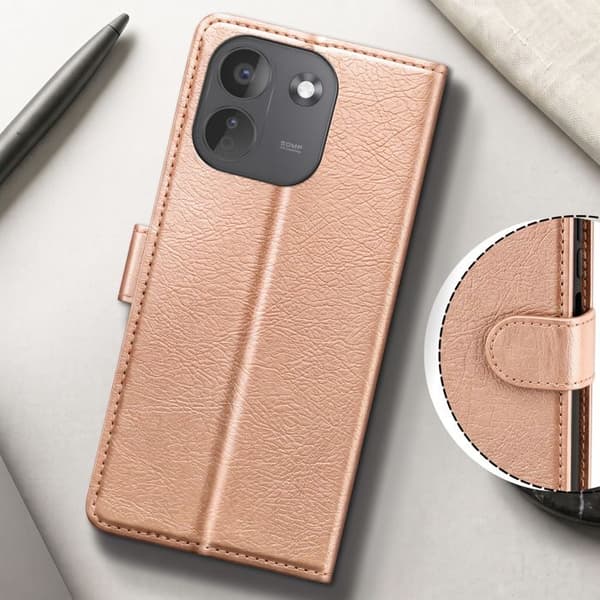 Pungetui til Redmi Note 17 Pro Chesterfield-serien med støtte i rosaguld Roséguld