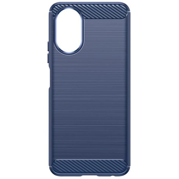 AVIZAR etui til Oppo A38 - Carbon and Brushed Effect Midnight Blue - Halvstivt etui Blå
