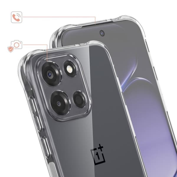 Siliconfodral för OnePlus Nord 6 med förstärkta hörn, transparent Vit