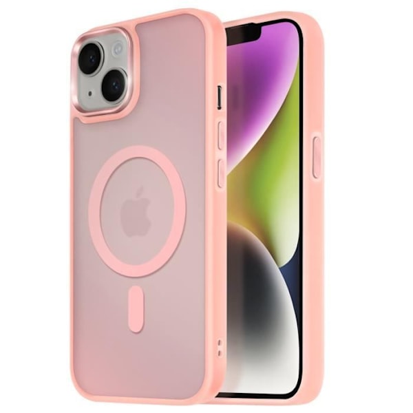 MagSafe-skal för iPhone 14 Matt Frostad Baksida Rosa Räknare Rosa