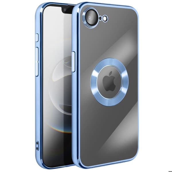 Cover til Apple iPhone 17e med kromkant i blødt silicone blå Blå
