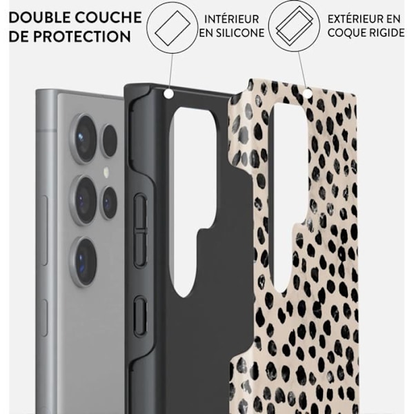 Coque - BURGA - Galaxy S24 Ultra - Almond Latte - Antichoks - Fleksibel Svart