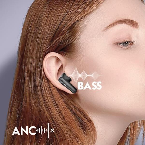Bluetooth-hörlurar - SWISSTEN - Fokus - Aktiv brusreducering - 35 timmars batteritid - In-ear Svart