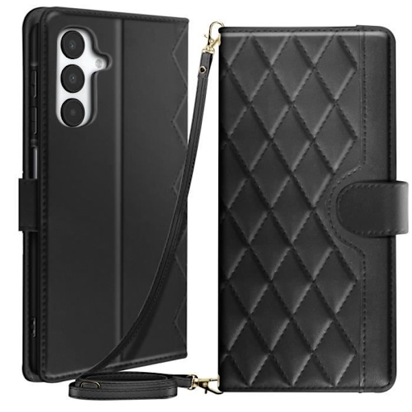 Samsungs Galaxy A16 Plånboksfodral Diamantmönster Svart Svart