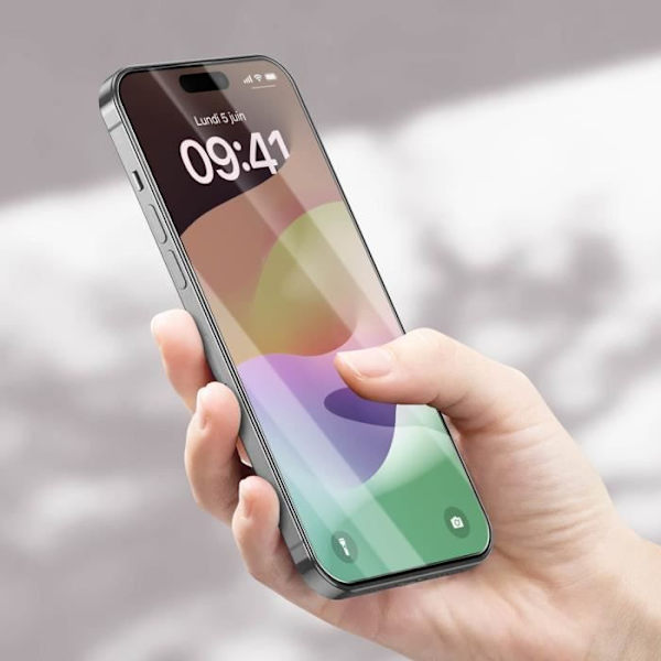 Härdat glas för iPhone 15 Pro Max 9H Hårdhet 4smarts Second Glass Transparent Vit