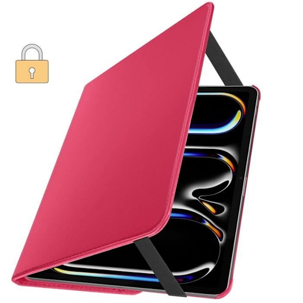 Flipfodral för iPad Pro 13 2024 Folio Rotating 360 Stand Stand Fuchsia Rosa