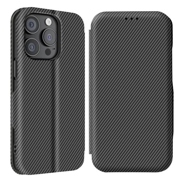 iPhone 15 Pro Max Hiilikuitutasku Videotuki ja Anti-RFID Musta musta