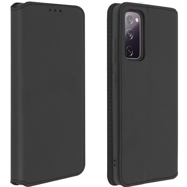 Mappe folio pung - AVIZAR - Samsung Galaxy S20 FE - Øko-læder - Sort - Magnetisk svart