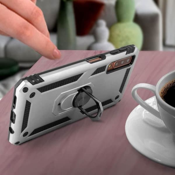 Coque - Samsung - Galaxy A7 2018 - Bi-materiel - Silver - Transformbar videostöd Pengar