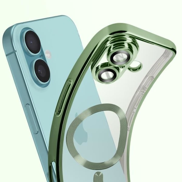 MagSafe-skal - AVIZAR - iPhone 16 Plus - Flexibelt Silikongel - Mörkgrön - Heltäckande skydd Grön