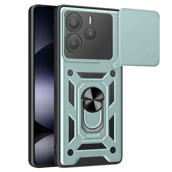 Coque til Xiaomi Redmi Note 14 5G med magnetisk ring, kamera beskyttelse, lys grøn Grön