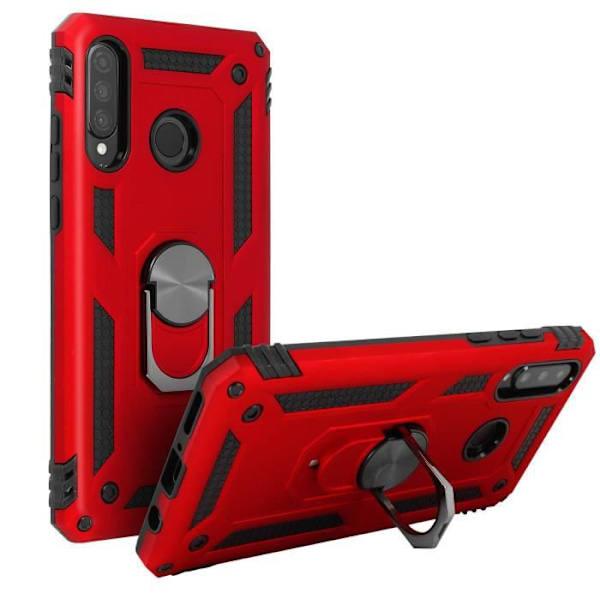 Coque - AVIZAR - P30 Lite - Bi-materialer - Holdring - Röd videostativ Röd