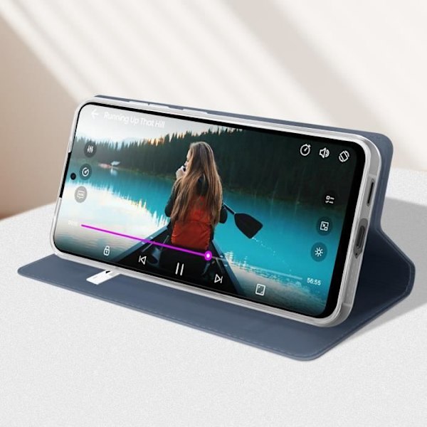 Fodral till Samsung Galaxy S24 - DUX DUCIS - Flip Card Hållare Video Support - Midnight Blue Blå