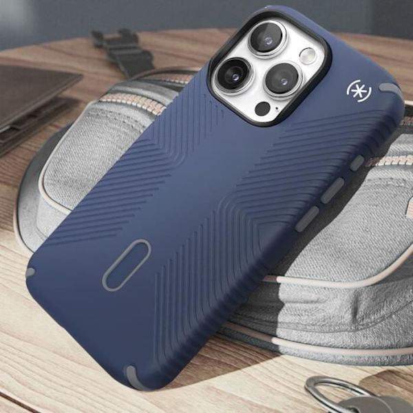 iPhone 15 Pro Case Presidio2 Grip Clicklock Speck Midnight Blue Blå