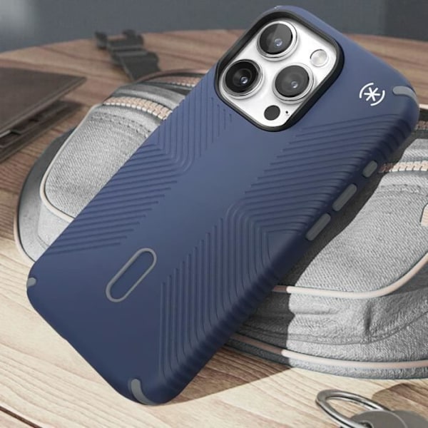iPhone 15 Pro Fodral Presidio2 Grip Clicklock Speck Midnight Blue Blå