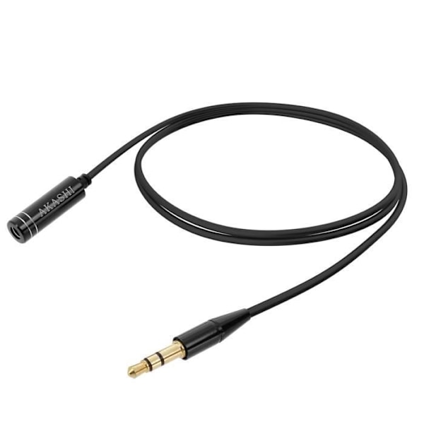 Audio Jack 3.5mm Han-Hun Aux Kabel Universal Længde 1m Akashi Sort