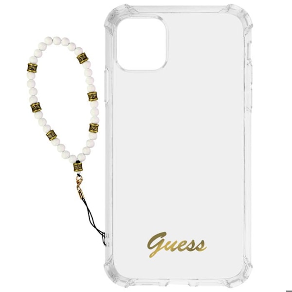 Coque iPhone 12 ja 12 Pro Iskunkestävä Läpinäkyvä Korukotelo Valkoinen Guess