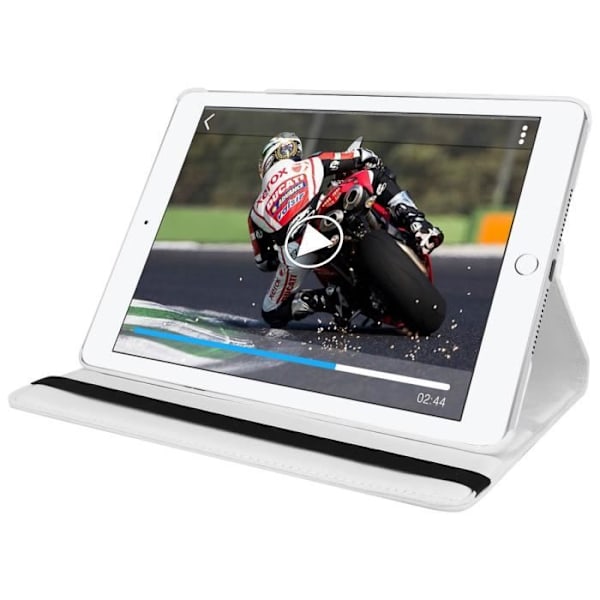 Etui folio - Apple - iPad 9.7 (2017) - Vridbart stöd 360° - Ekologiskt läder - Heltäckande skydd Vit