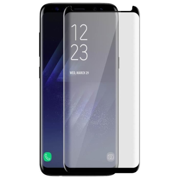 Hærdet glasfilm - Samsung - Galaxy S8 - Skærmbeskyttelse - Sort farve - Ultra-resistent Svart